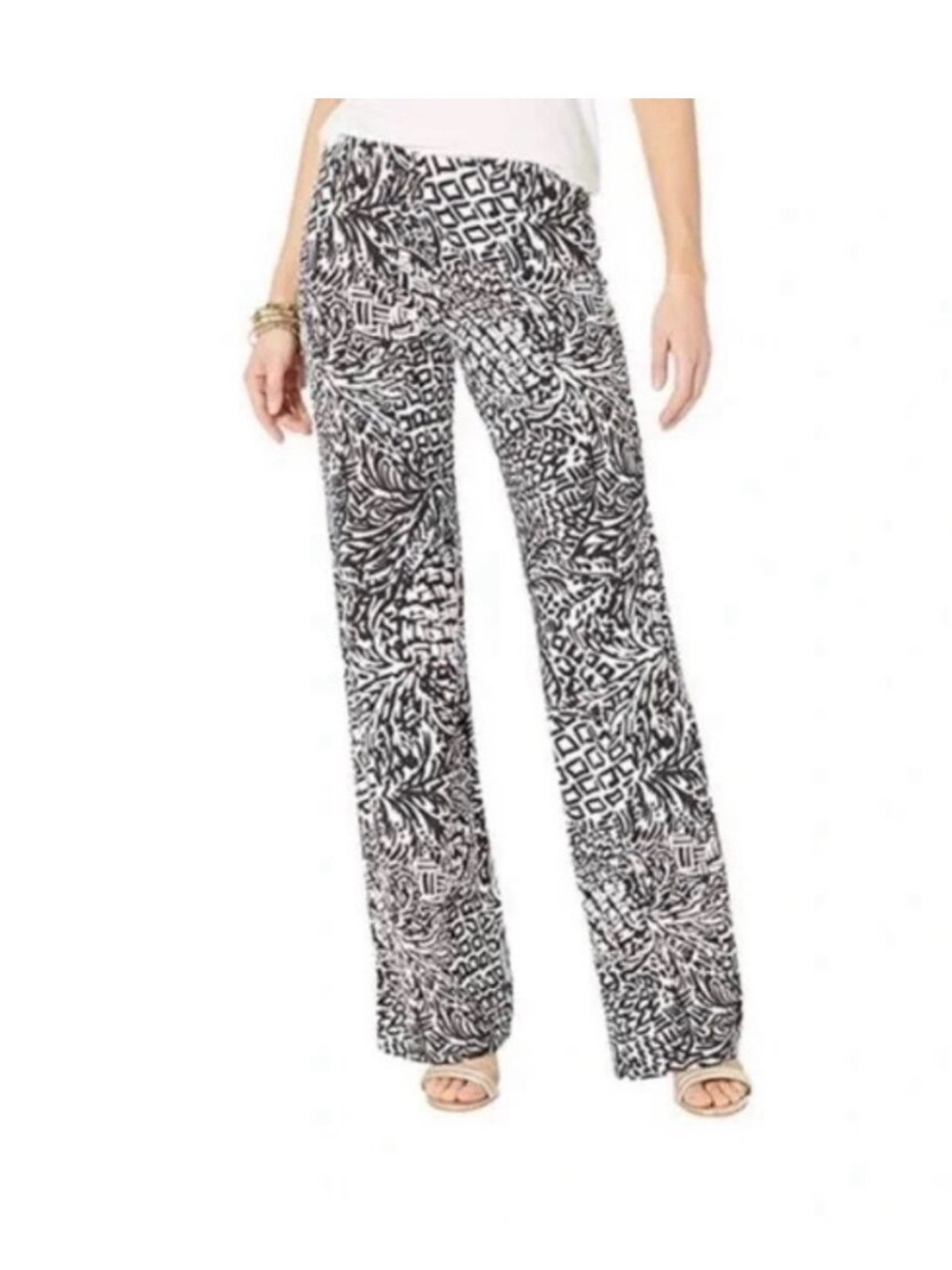 Lilly Pulitzer Georgia May Black & White Printed Palazzo Pants ***NWT***